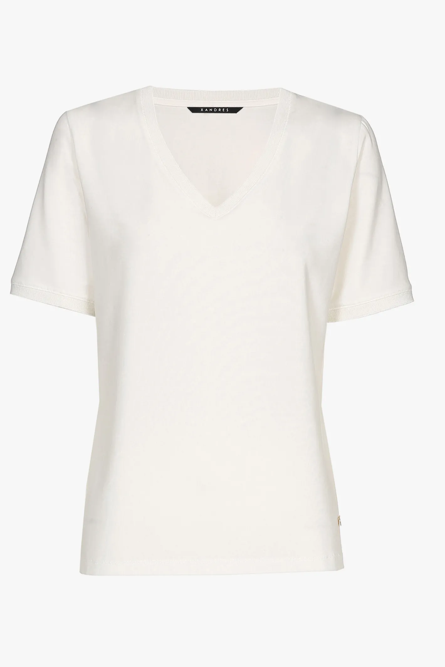 Outlet Gebroken wit T-shirt met V-hals en korte mouwen DAMES Xandres Plus | Essentials