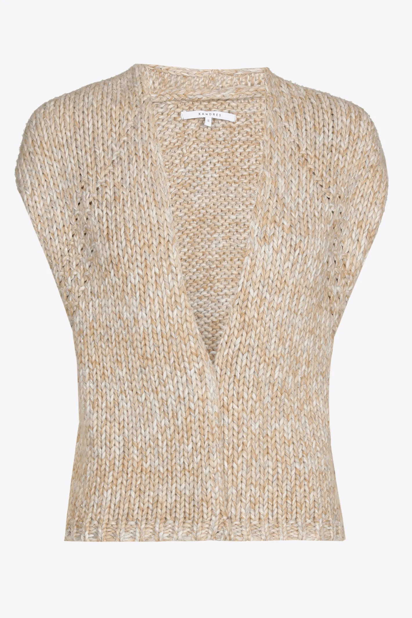 Store Grofgebreid mouwloos vest DAMES Xandres Plus | Truien & Cardigans