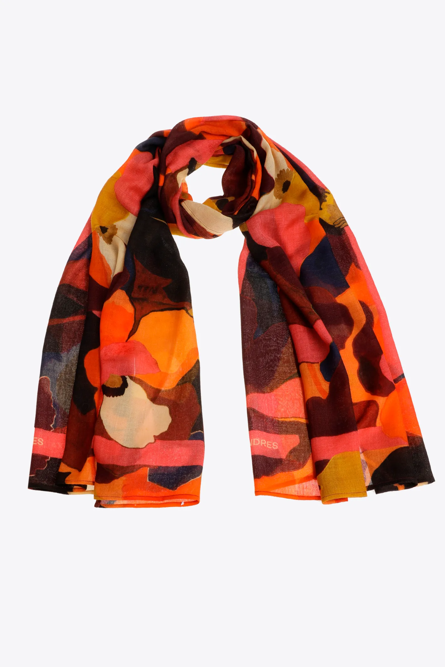Cheap Wollen sjaal met bloemenprint DAMES Accessoires | Sjaals